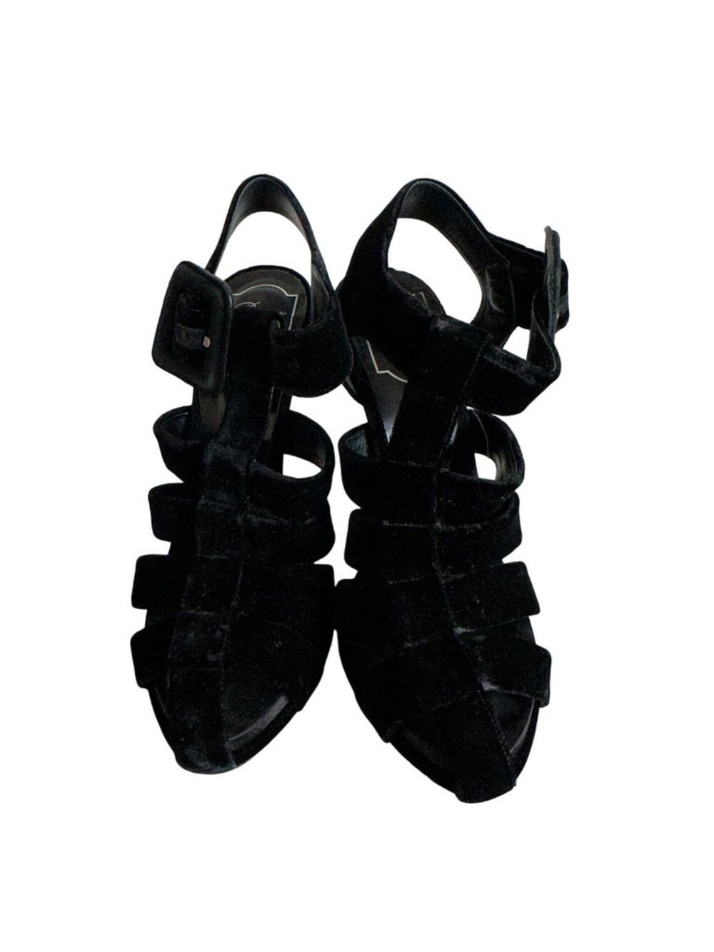 ROGER VIVIER Rich Black Velvet Stiletto Heels Sz 37.5 - Picture 2 of 6